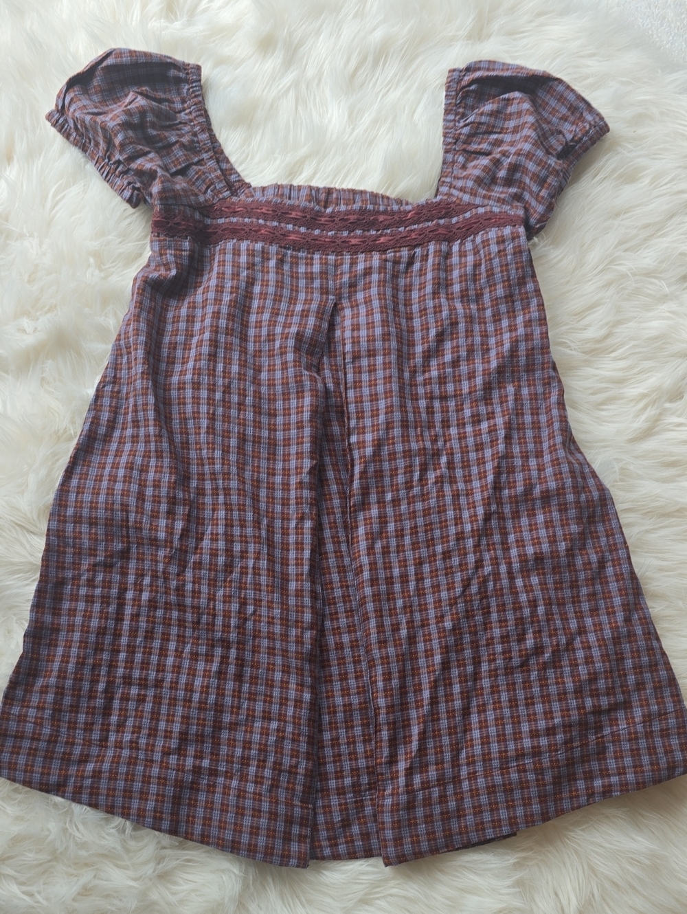 Urban Outfitters Cordelia Check Babydoll Mini Dress  SIZE XS